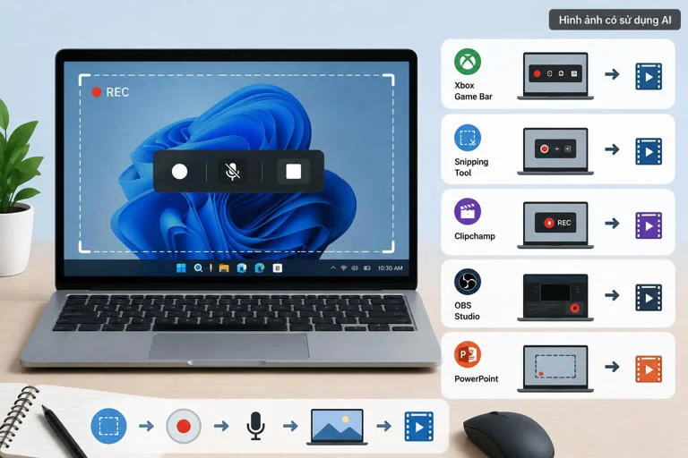 5 cách quay màn hình máy tính Windows 10, 11 cực dễ, không lo giật lag
