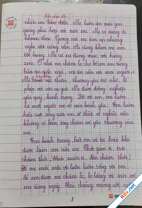 Bài văn tả mẹ đạt 9 điểm gây sốt mạng tinh tế nhất là lời phê của giáo viên-3.webp