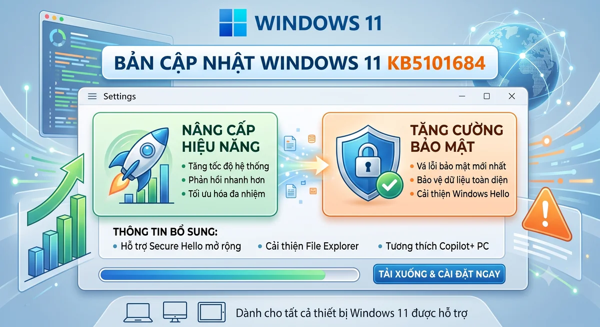 Bản cập nhật windows 11 kb5101684 nâng cấp hiệu năng và bảo mật