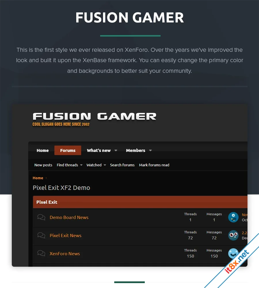 Fusion Gamer - PixelExit.com - Xenforo 2 Style