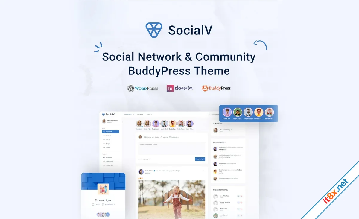 SocialV Social Network and Community BuddyPress Theme-1.webp