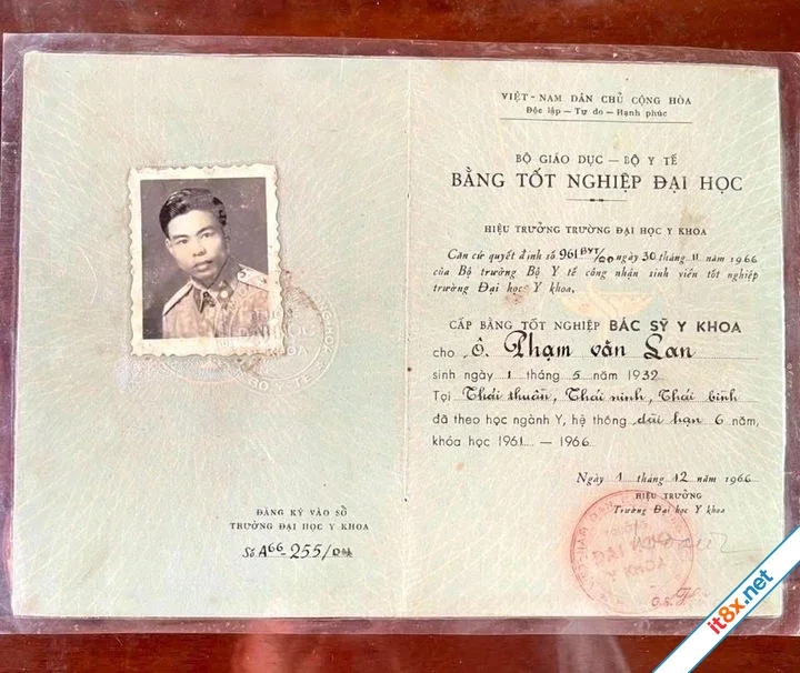 Tấm bằng đại học Y gần 60 năm tuổi và câu chuyện về một bác sĩ quân y-1.webp