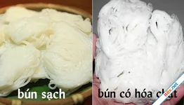 Nhận biết bún nhiễm/nhúng hóa chất