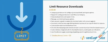 [XenCustomize] Limit Resource Downloads - Xenforo 2