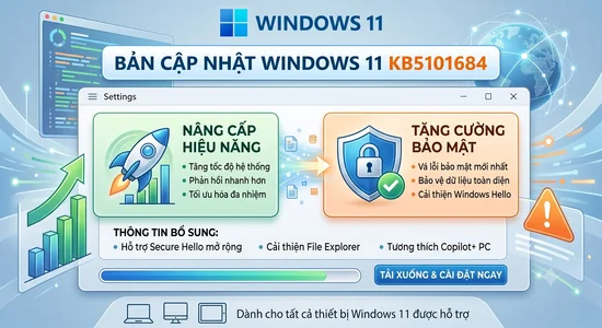 Bản cập nhật windows 11 kb5101684 nâng cấp hiệu năng và bảo mật