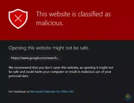 Microsoft Defender nhận nhầm liên kết Google là phần mềm độc hại